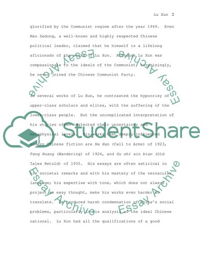 Lu Xun by Zhou Shuren