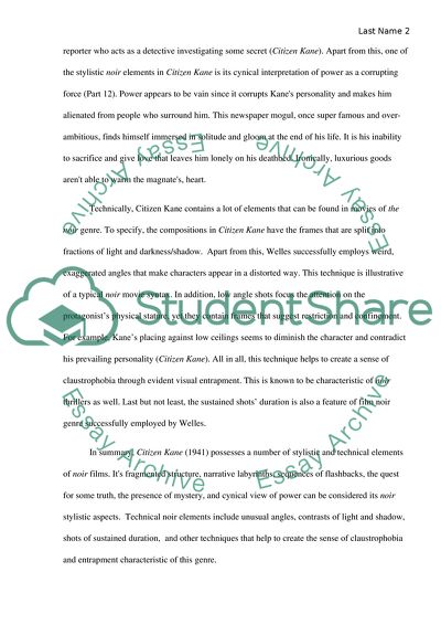Analysis of the Film - Citizen Kane