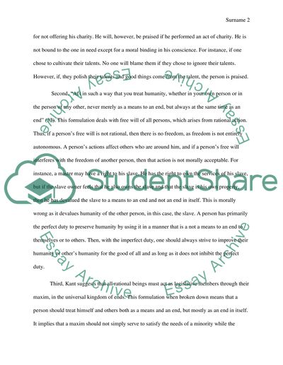 The Universal Law Formulation Of The Categorical Imperative