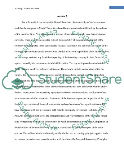 Auditing - Madoff Securities