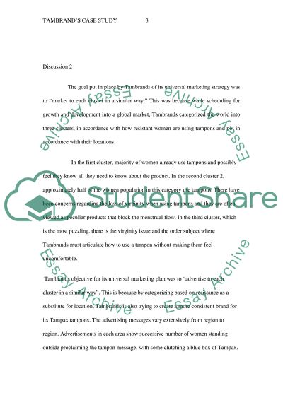 Tambrands Companys Marketing Strategies