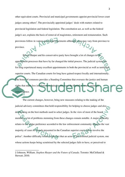 Stephen Harpers and His reforms Regarding Section 96 and Supreme Judges Appointments