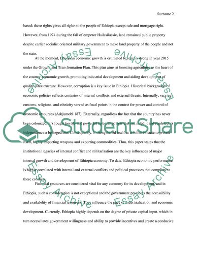 Business and Political Opportunity of Ethiopia