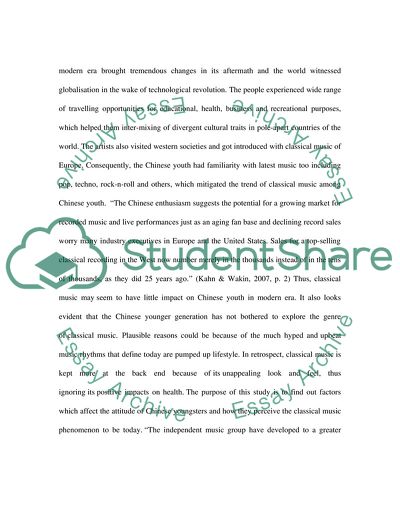 The Attitude of Chinese Youngsters to the Classical Music Phenomenon