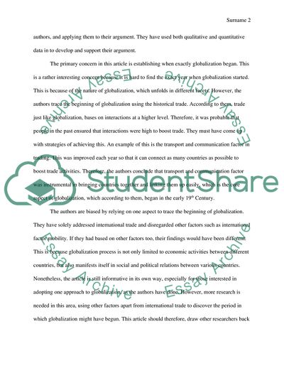 When did Globalization Begin