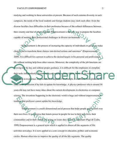 Faculty empowerment and the changing university environment