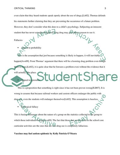 Critical Thinking to Analyze Argumentation Errors