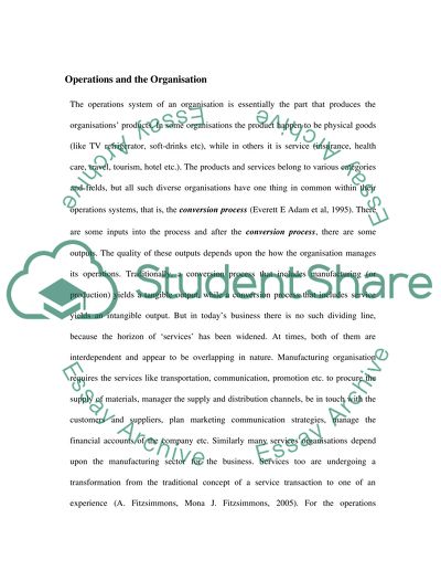 Features of Service Operations Management