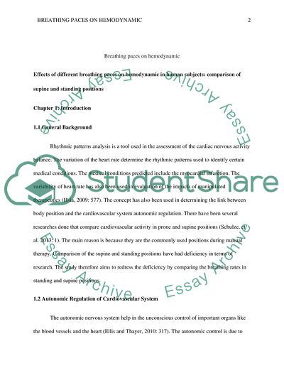 The Breathing Rates in Standing and Supine Positions