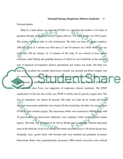Neonatal Nursing: Respiratory Distress Syndrome