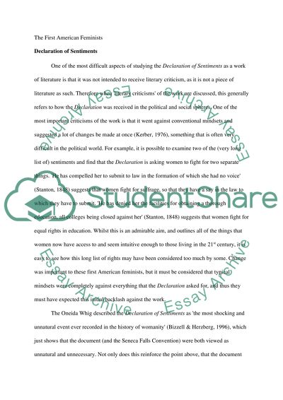 The First American Feminists