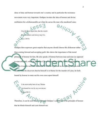 The Adherence To Principles Shown by Oedipus and Antigone