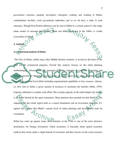 Dubai Urban Planning and Economics