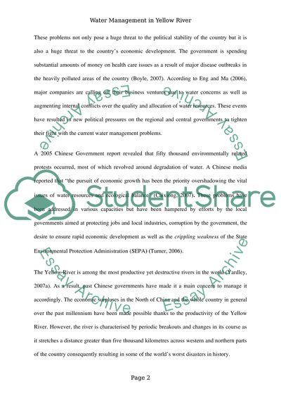 Water Management in Yellow River