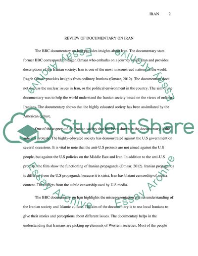 Review of Documentary on Iran