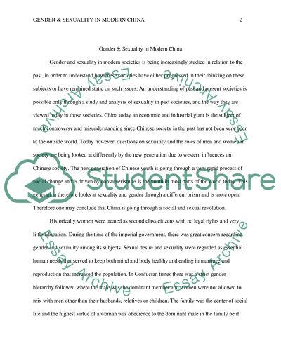 Confucianism, Gender & Sexuality in Modern China