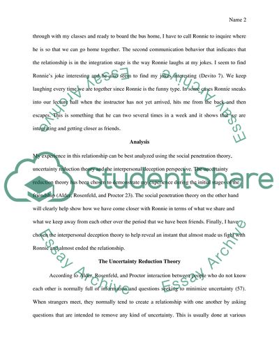 Communication in an Interpersonal Relationship