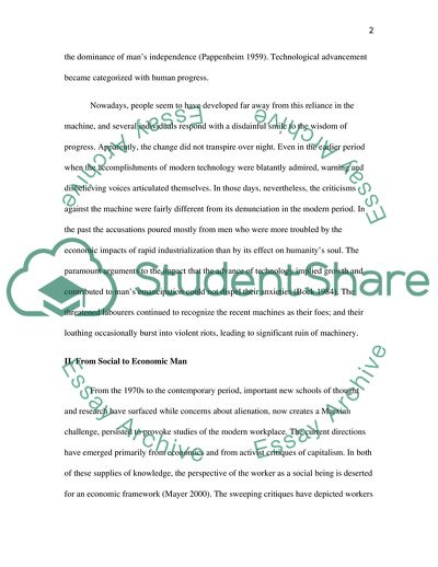 Marxian Alienation and the Modern Workplace