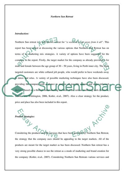 Marketing Mix Plan: Northern Sun Retreat