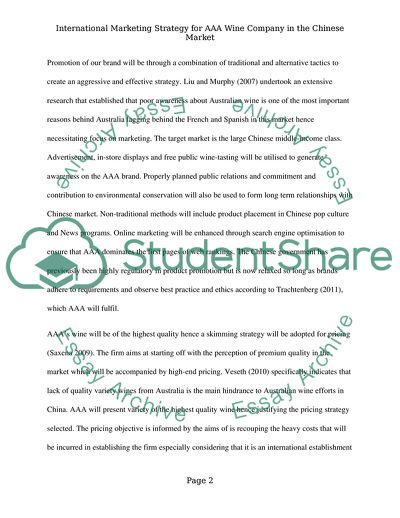 example of a marketing plan essay