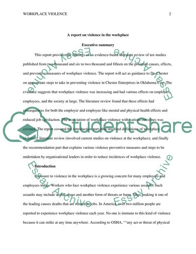 Violence in the Workplace