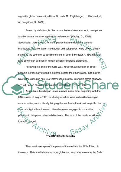 Media and Power, the CNN Effect - Somalia