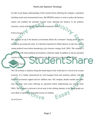 Mark and Spencer Strategy