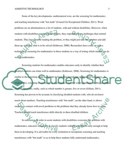 Critical Review of the Research of Assistive Technology