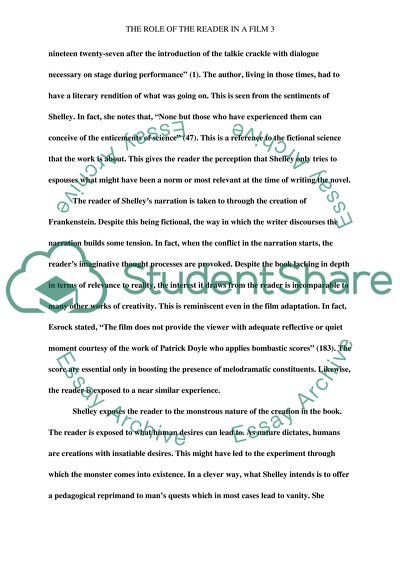 The Actions by Frankenstein In the Modern Field of Literature and the Film Industry