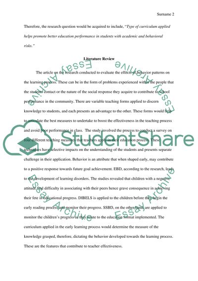 EDU 532: Research Analysis