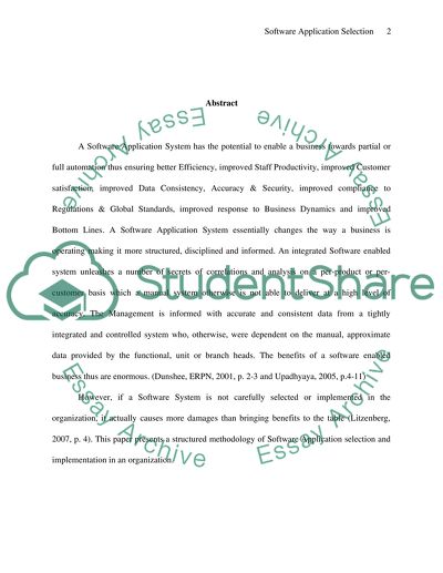 Software Application Selection