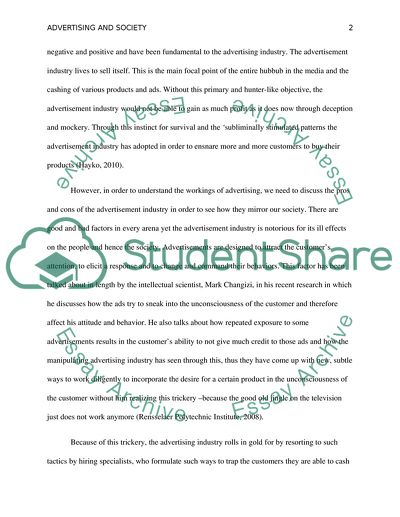 Advertising and society