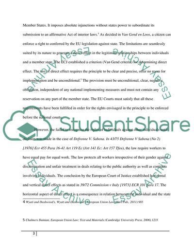 Concept of Direct Effects