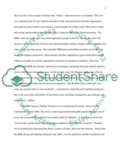 The Ku Klux Klan: American Terrorists