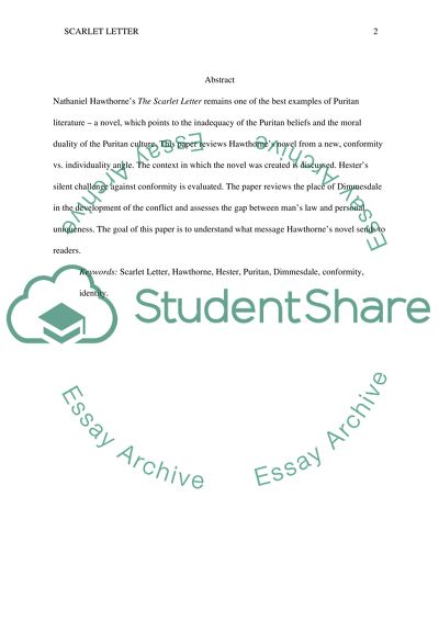 Conformity and Identity in the Scarlet Letter by Nathaniel Hawthorne