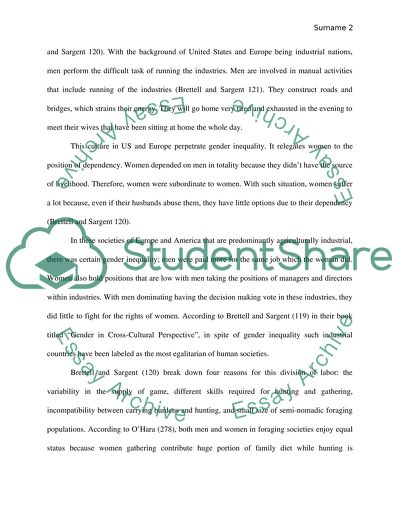 The Relationship between Modes of Production and Gender