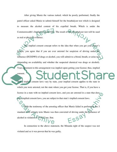 Pennsylvania vs. Muniz