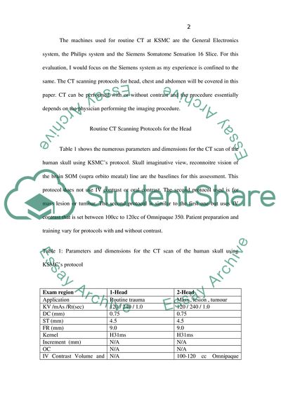Routine Computed Tomography Scanning Protocols for Head, Chest and Abdomen