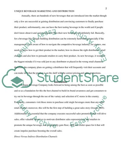 Unique Beverage Marketing and Distribution