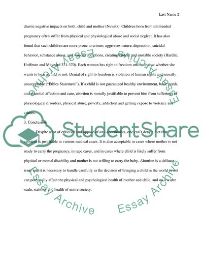 IS AN ABORTION EVER JUSTIFIABLE