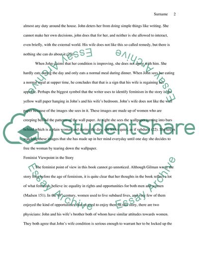 The Yellow Wallpaper from a Feminist Point of View