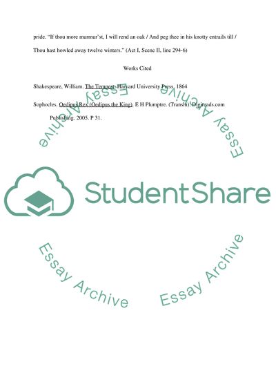 Oedipus Rex by Sophocles and The Tempest by Shakespeare