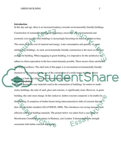 Environmentally-Friendly Elements Used in the Construction of a Multi-Storey Commercial Building