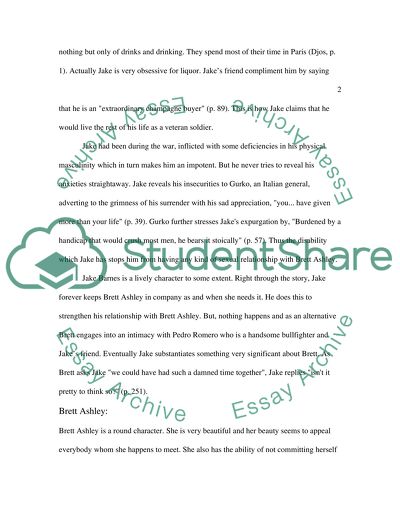 Character Analysis in The Sun Also Rises