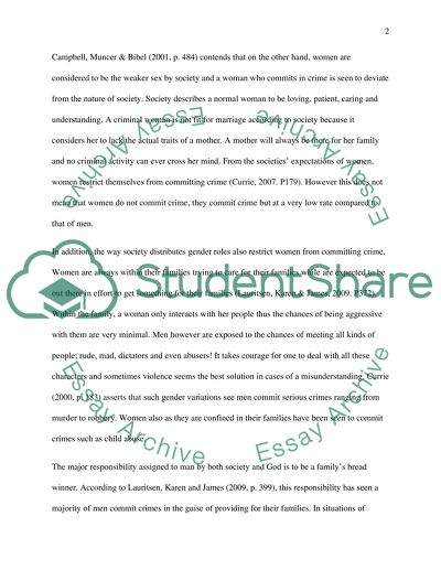 Women and Crimes: Gender Factors