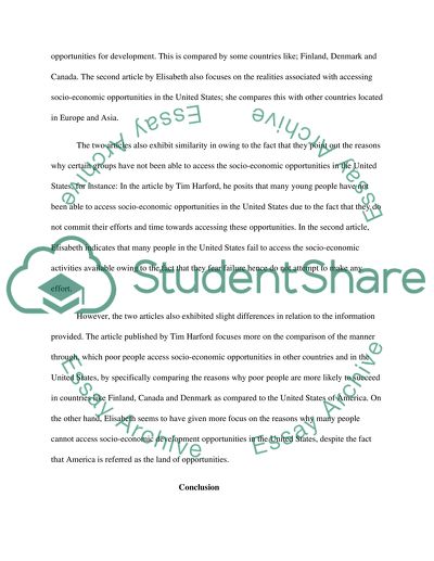 Socio-economic Opportunities in United States