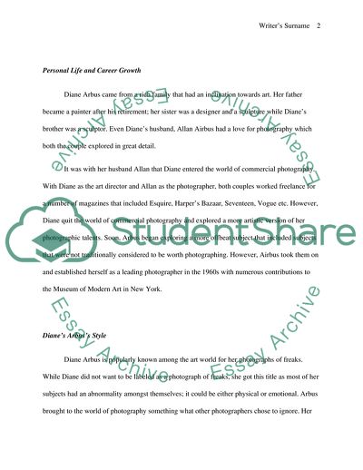 Analysis of Diane Arbus Photographs