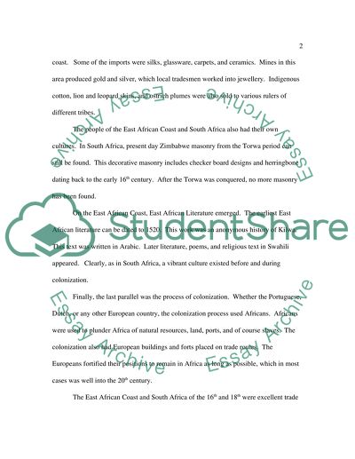 Trans-Atlantic Slave Trade: The East African Coast and Southern Africa