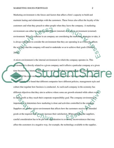 The Marketing Environment of Business Companies