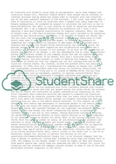 Interviewing Larry Page from Google